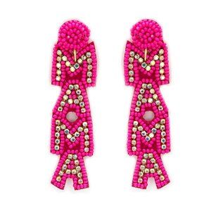 Mama Pink Beaded Earrings